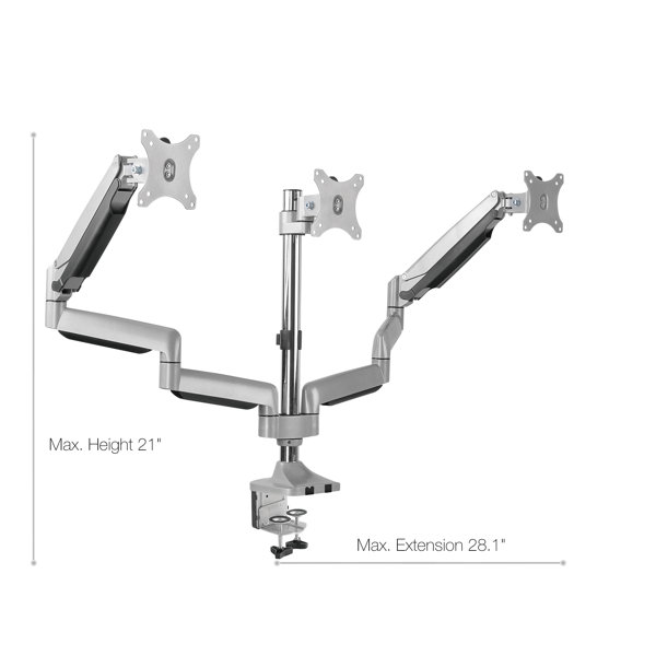 TechOrbits Height Adjustable Universal 3 Screen Desk Mount & Reviews